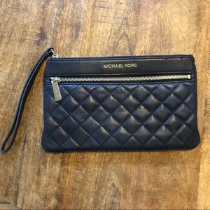 Leather quilted Michael Kors clutch